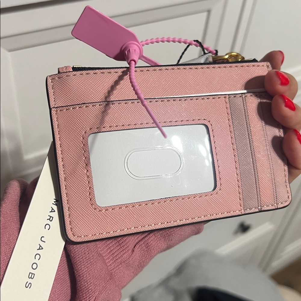 NWT Marc Jacobs Saffiano Leather Top Zip Card Holder Rose Pink M0015056 - Picture 8 of 8
